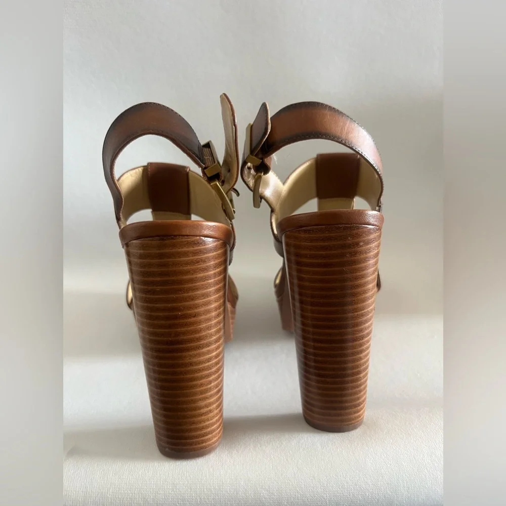 MK Becker Burnished Leather Platform Sandal